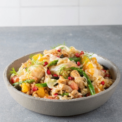 Frisse eblysalade met citrustoetsen